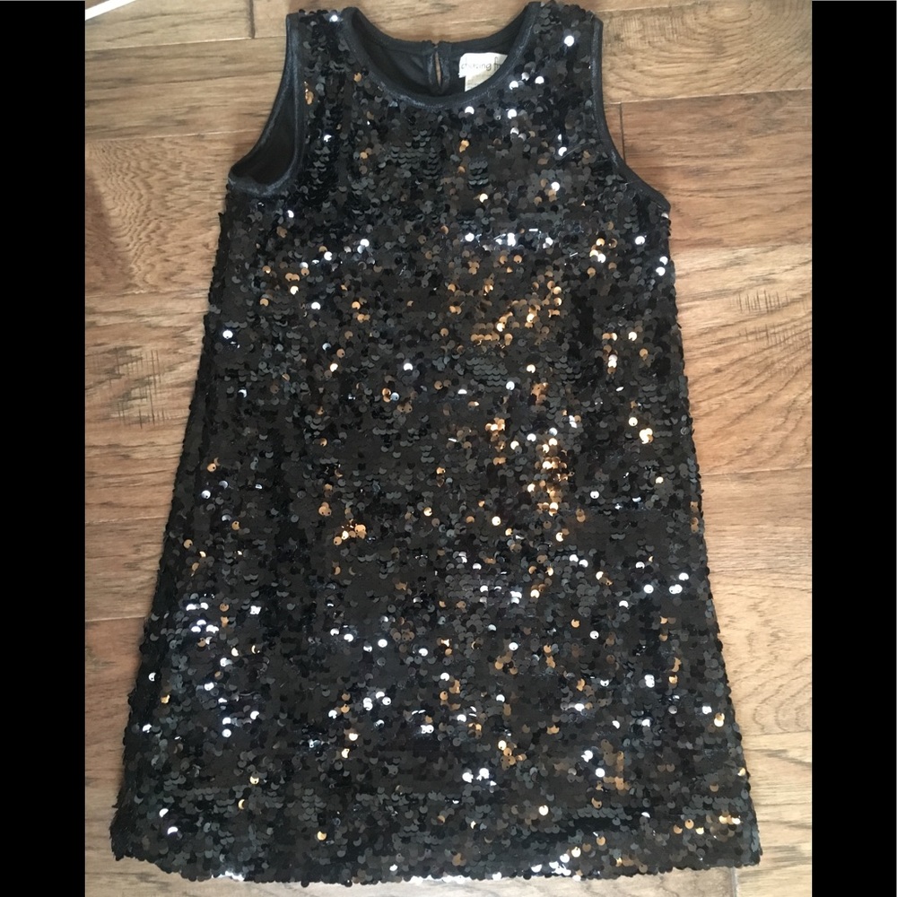 Black sequined shift dress - Girls size 8